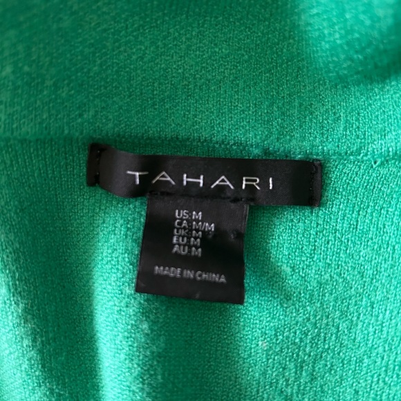 Tahari Kelly Green cardigan with brass buttons NEW - Picture 2 of 14